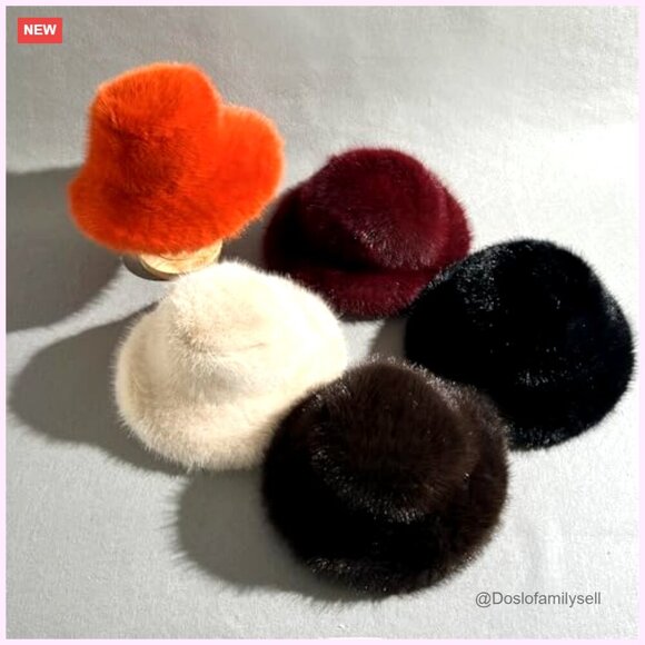 Oversized Faux Fur Bucket Hat, One Size, Winter Warmth, Vegan
